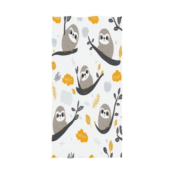 Qxltty Cute Sloth Patterns Lying on A Branch Extra Large Bath Towel 32"x64" Super Soft Highly Absorbent Quick Dry Shower Towel for Hotel Bathroom Guest Spa Gym