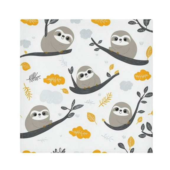 Qxltty Cute Sloth Patterns Lying on A Branch Napkins 20×20in Perfect for Parties Dinners Weddings Cocktail Housewarming Cloth Napkins Set of 6
