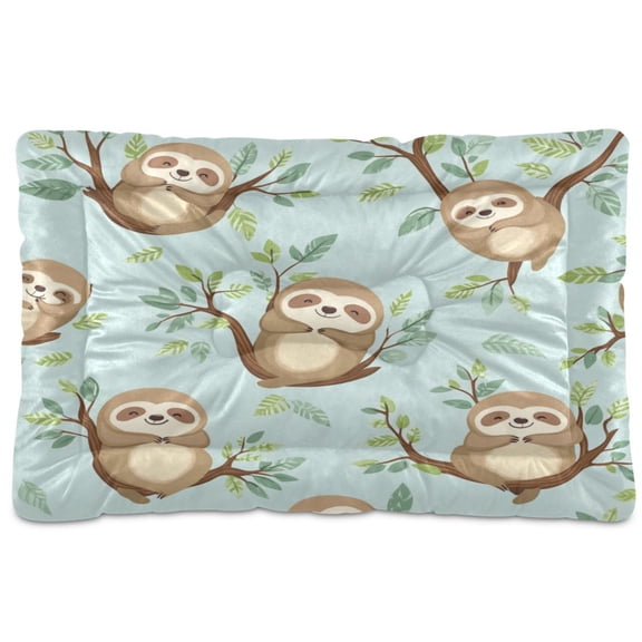 Qxltty Cute Sloth Sitting on Tree Pattern Ped Pad Wear-resistant and Hard to Bite Through Sleeping Pad for Small Medium Large Dogs Winter Pet Bed 24×18in
