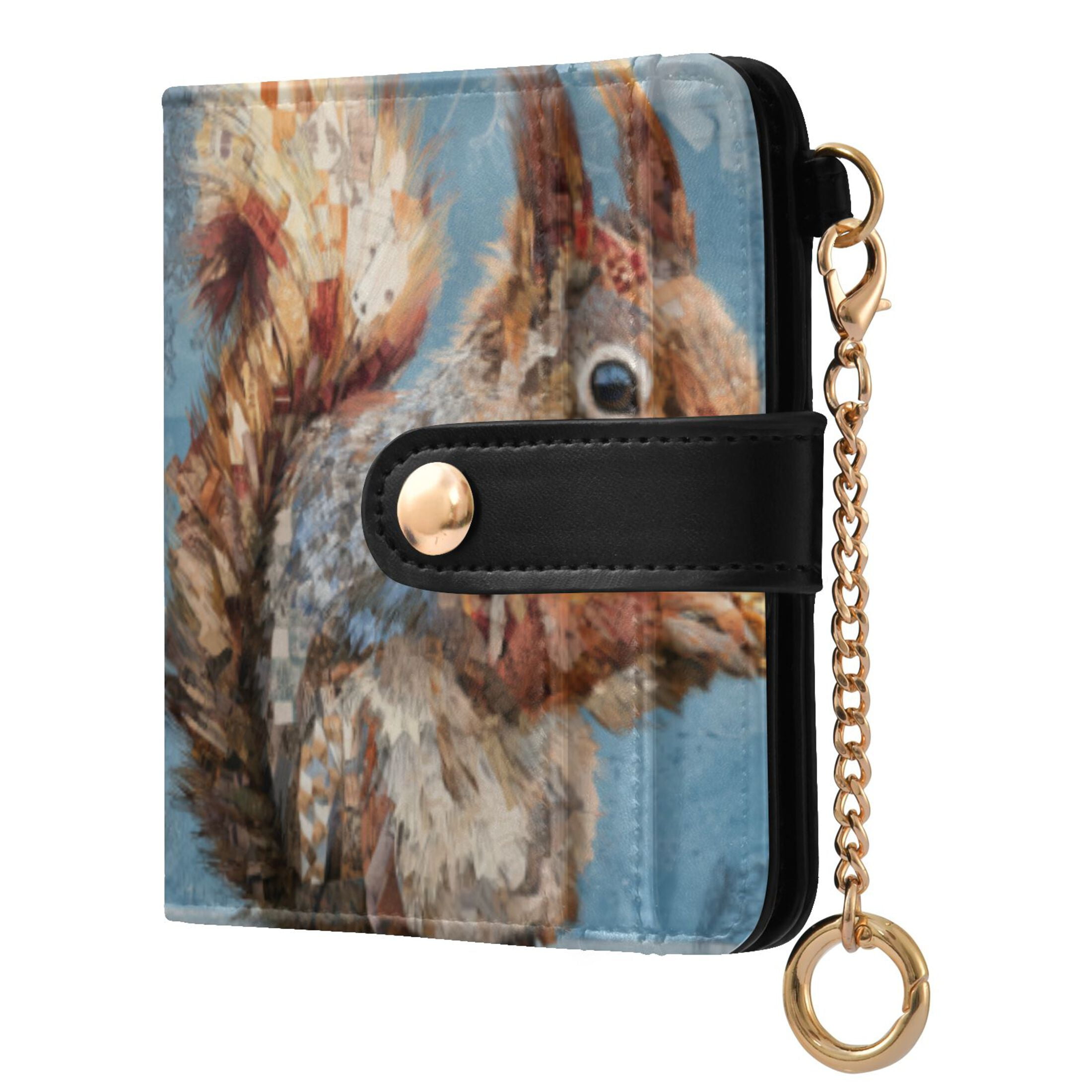 Qxltty Cute Squirrel Ladies Wallet Rfid Slim Thin Compact Credit Card ...