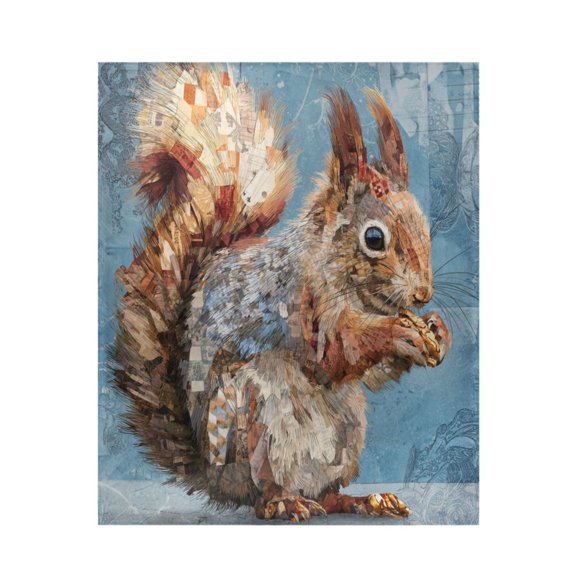 Qxltty Cute Squirrel Soft Cozy Fluffy Blankets for Couch Sofa Chair Bed Camping Picnic Travel Lightweight Bed 5060inch