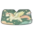 thumbnail image 1 of Qxltty Cute Unicorn Green Pattern Car Windshield Sunshades Foldable UV Rays Sun Visor Protector Keep Your Vehicle Cool 53×23.5in, 1 of 8