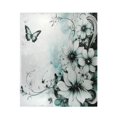 thumbnail image 1 of Qxltty Cyan Flowers Soft Cozy Fluffy Blankets for Couch Sofa Chair Bed Camping Picnic Travel Lightweight Bed 50×60inch, 1 of 7