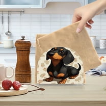 Qxltty Dachshund Pattern Acrylic Napkin Holder Set of 1 Transparent Dining Table Kitchen Cafeteria Home Decor 4.1x4.9x1.97in