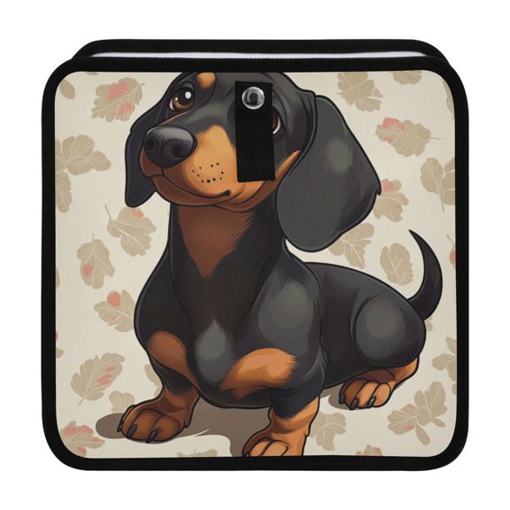 Qxltty Dachshund Pattern Car Dumpster Collapsible Rear Seat Suspension Trash for Front Seat Center Console in Vehicle