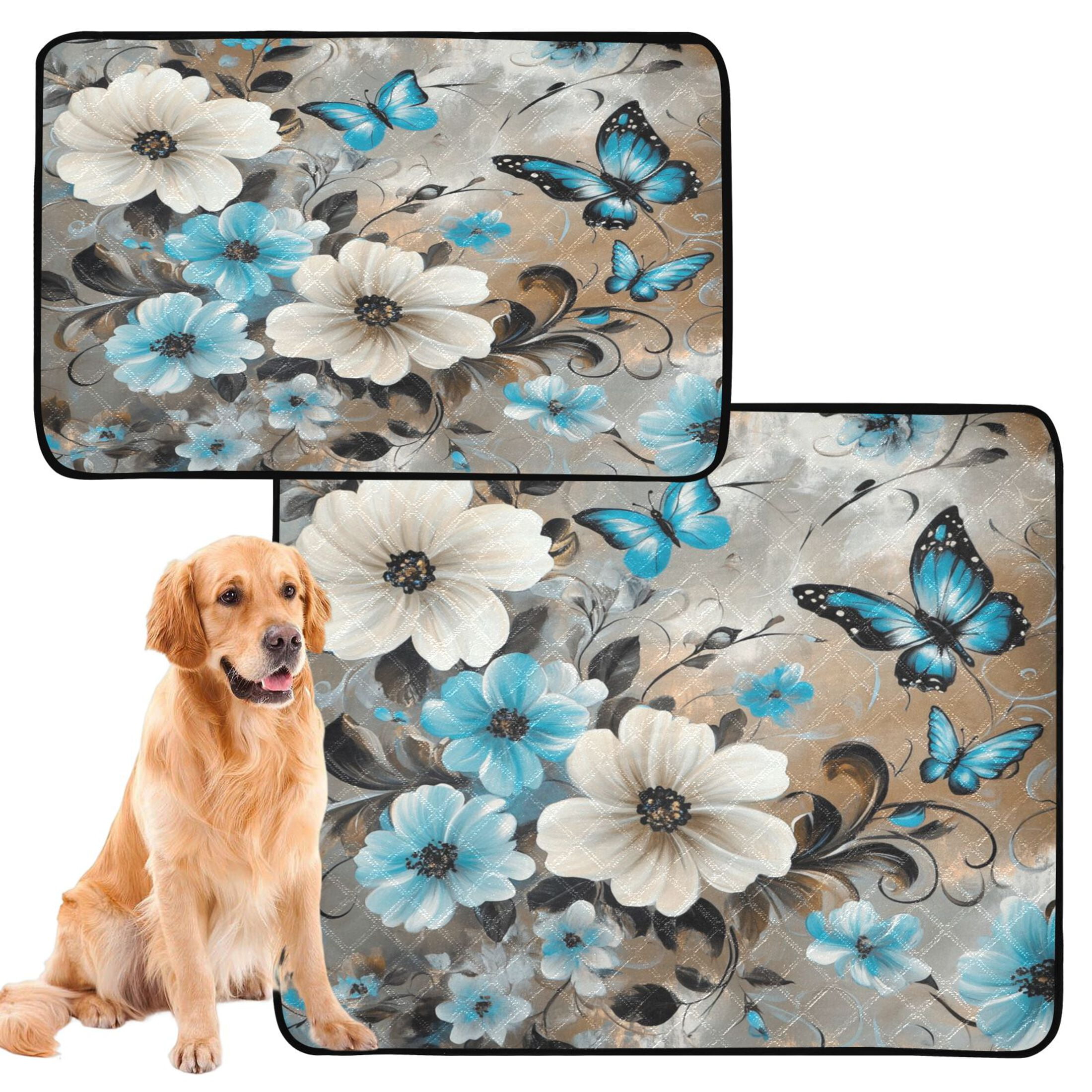 Qxltty Dainty Flora Cat litter Pads Pet Set of 2 Diaper Mats Center Anti-leakage Layer Absorbent Soft and Comfortable