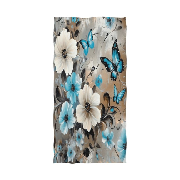 Qxltty Dainty Flora Extra Large Bath Towel 32"x64" Super Soft Highly Absorbent Quick Dry Shower Towel for Hotel Bathroom Guest Spa Gym