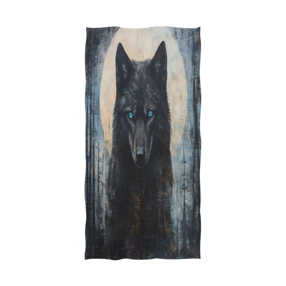 Qxltty Dark Forest Wolf King Extra Large Bath Towel 32"x64" Super Soft Highly Absorbent Quick Dry Shower Towel for Hotel Bathroom Guest Spa Gym