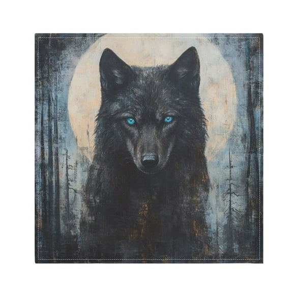 Qxltty Dark Forest Wolf King Napkins 20×20in Perfect for Parties Dinners Weddings Cocktail Housewarming Cloth Napkins Set of 6