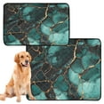 thumbnail image 1 of Qxltty Dark Green Gild Marbles Cat litter Pads Pet Set of 2 Diaper Mats Center Anti-leakage Layer Absorbent Soft and Comfortable, 1 of 7