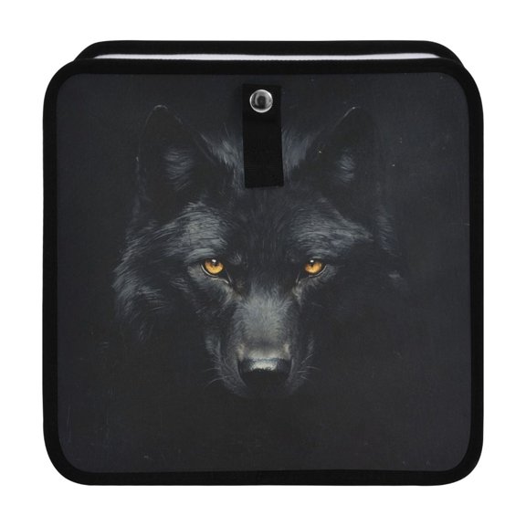 Qxltty Dark Wolf Face Car Dumpster Collapsible Rear Seat Suspension Trash for Front Seat Center Console in Vehicle