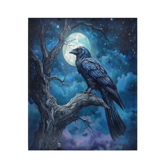 Qxltty Dead Trees Dark Crows Soft Cozy Fluffy Blankets for Couch Sofa Chair Bed Camping Picnic Travel Lightweight Bed 5060inch