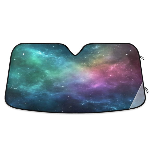 Qxltty Deep Outer Space Car Windshield Sunshades Foldable UV Rays Sun Visor Protector Keep Your Vehicle Cool 55×27.6in