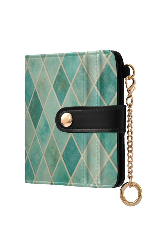 Diamond Grid Pattern Ladies Wallet Rfid Slim Thin Compact Credit Card Women Wallet Zipper Coin Pocket and ID Window for Female Gifts