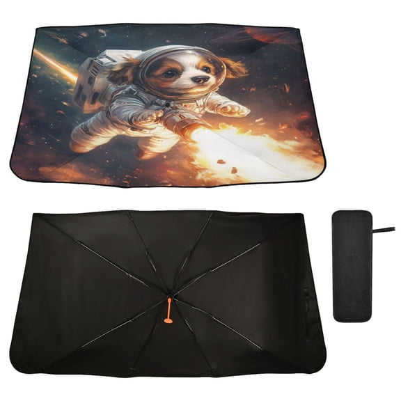 Qxltty Dogs From Outer Space Windshield Sun Shade Umbrella Protect Car from Sunrays and Heat Damage Keep Cool and Interior