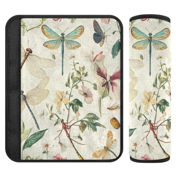 Qxltty Dragonfly Print Painting Car Seat Strap Pads are Soft and Snug Fitting for All Cars Backpacks Pushchair