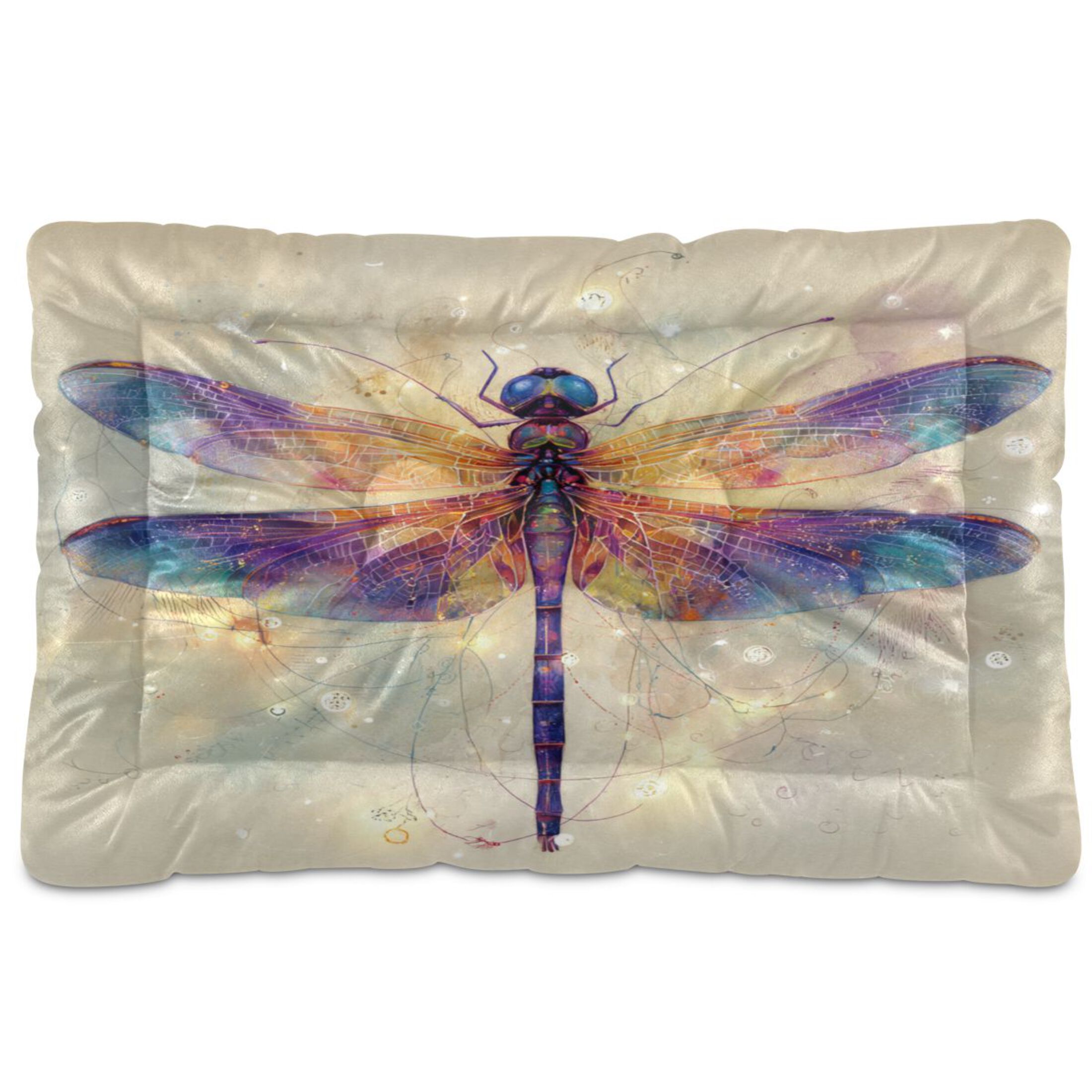 Qxltty Dreamy Dragonfly Ped Pad Wear-resistant and Hard to Bite Through Sleeping Pad for Small Medium Large Dogs Winter Pet Bed 36×24in