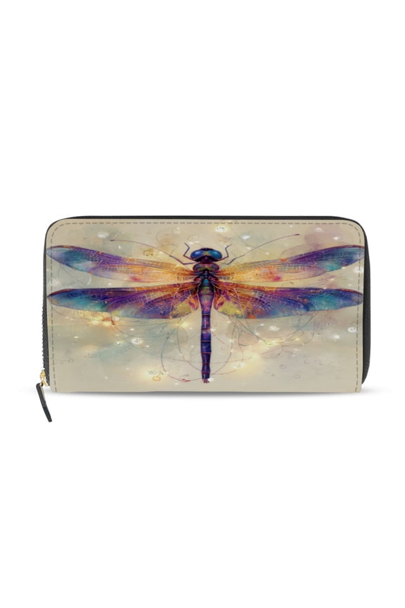 Dreamy Dragonfly Women's Leather Wallet Fashion Retro Multi Card Holder with Cell Phone Pocket Mothers Day Gifts