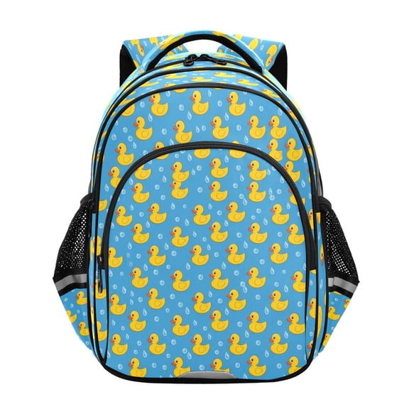 Qxltty Drop Yellow Duck Backpack Lightweight Multi Pocket Daypack Reflective Bookbag with Adjustable Straps