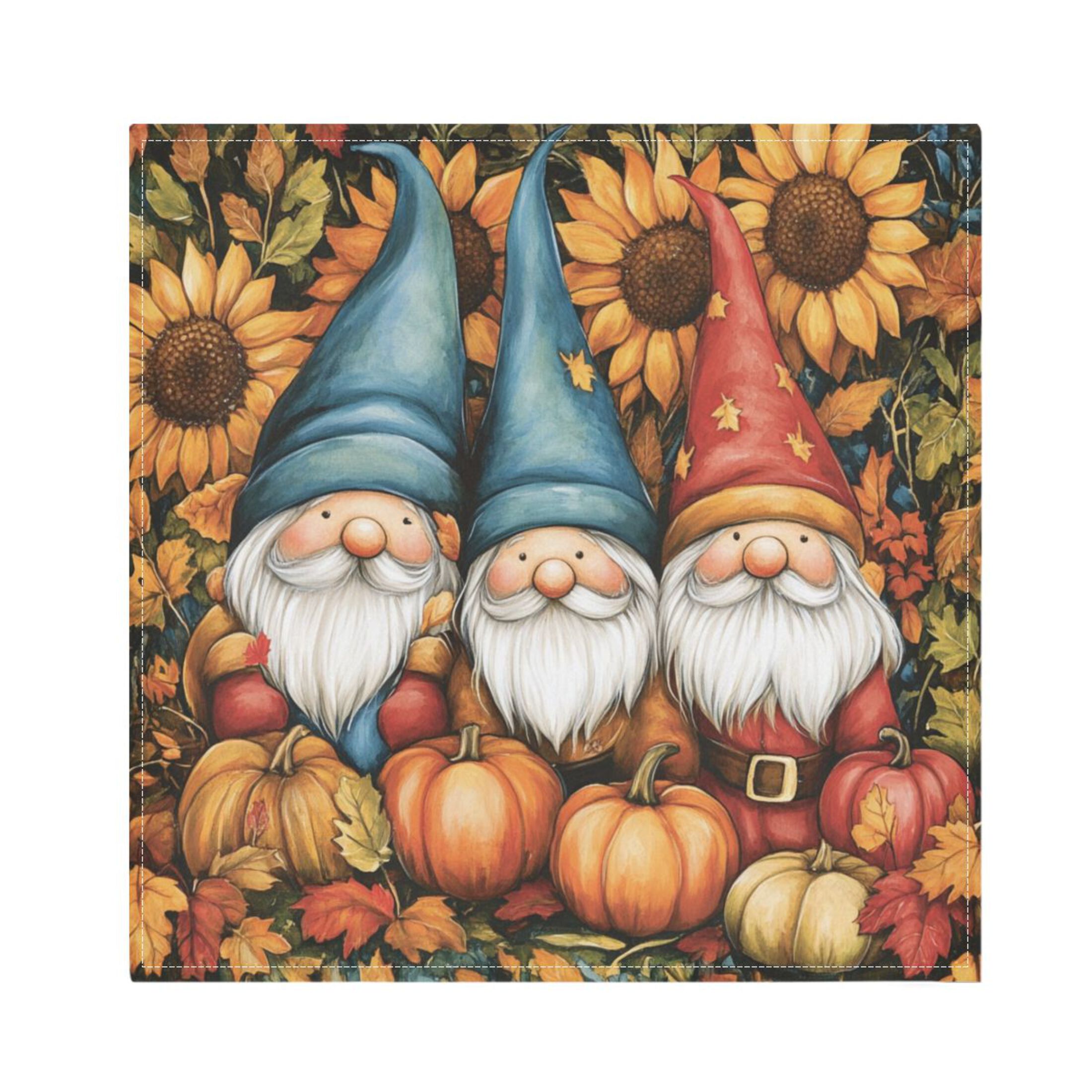 Kenley Cloth Fall Themed Dinner Napkins (Set Of 4) – Ivory, Linen, Gold & Rust