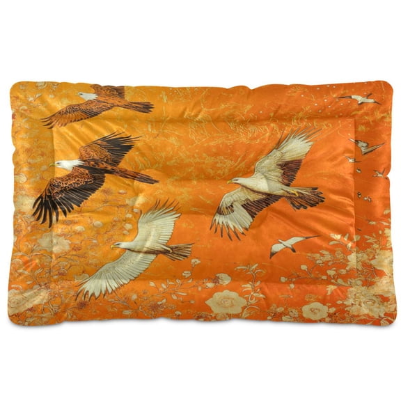 Qxltty Eagle Golden Flower Ped Pad Wear-resistant and Hard to Bite Through Sleeping Pad for Small Medium Large Dogs Winter Pet Bed 24×18in