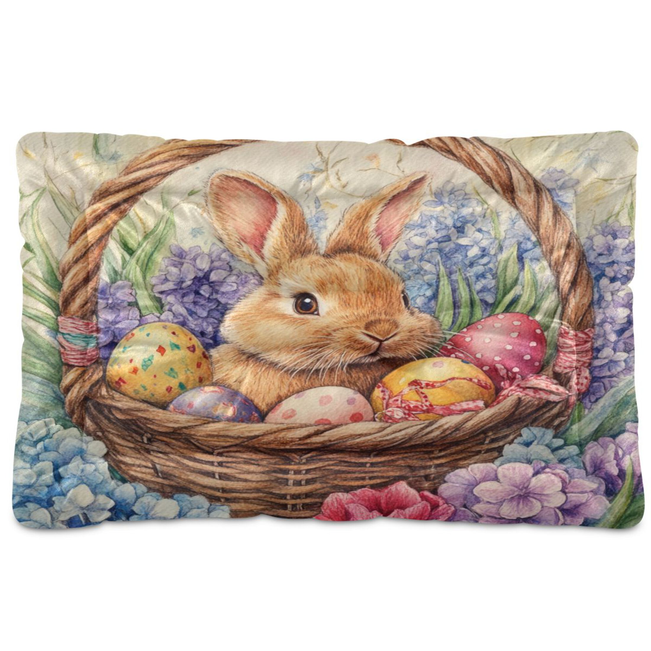 Qxltty Easter Bunny Ped Pad Wear-resistant and Hard to Bite Through Sleeping Pad for Small Medium Large Dogs Winter Pet Bed 36×24in
