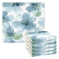 thumbnail image 1 of Qxltty Elegant Flowers in Shades Of Blue Kitchen Towels Set of 6 Ultra Soft Absorbent Quick Drying Dish Cloths 11 x 11in, 1 of 9