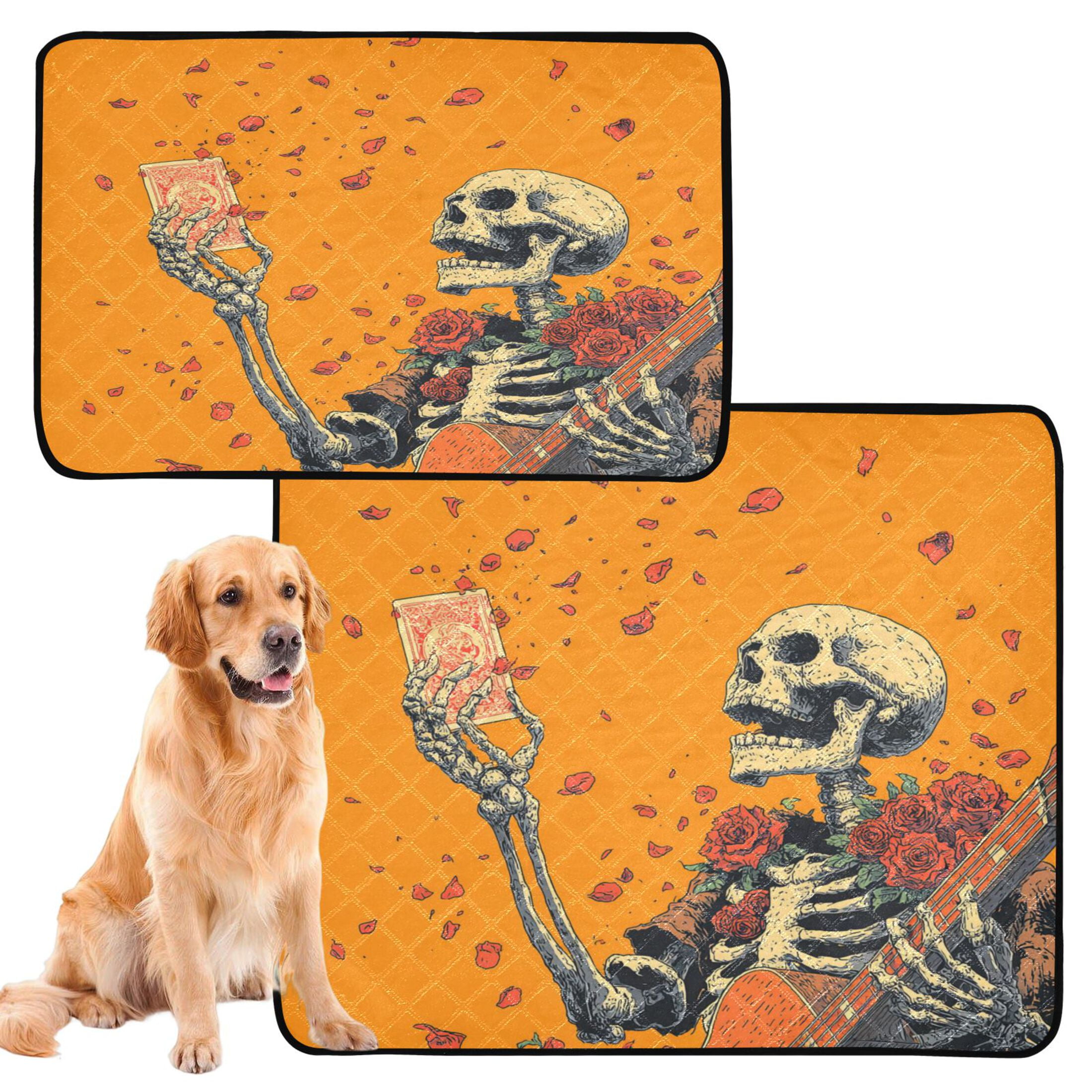 Qxltty Elegant Skeleton Cat litter Pads Pet Set of 2 Diaper Mats Center Anti-leakage Layer Absorbent Soft and Comfortable