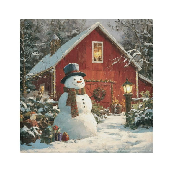 Qxltty Elegant Snowman Napkins 20×20in Perfect for Parties Dinners Weddings Cocktail Housewarming Cloth Napkins Set of 6