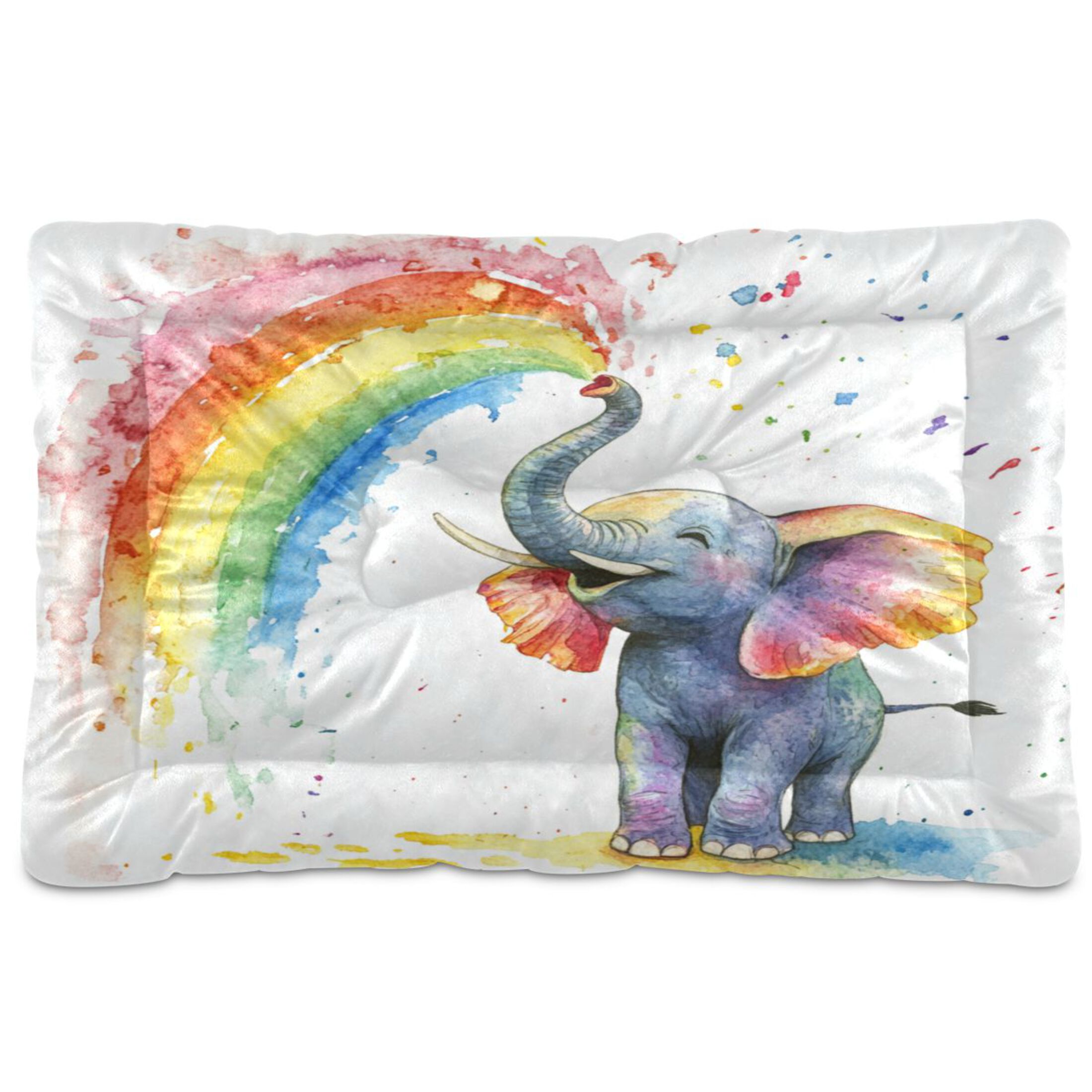Qxltty Elephant Color Spraying Ped Pad Wear-resistant and Hard to Bite Through Sleeping Pad for Small Medium Large Dogs Winter Pet Bed 36×24in