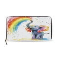 thumbnail image 1 of Qxltty Elephant Color Spraying Women's Leather Wallet Fashion Retro Multi Card Holder with Cell Phone Pocket Mothers Day Gifts, 1 of 6