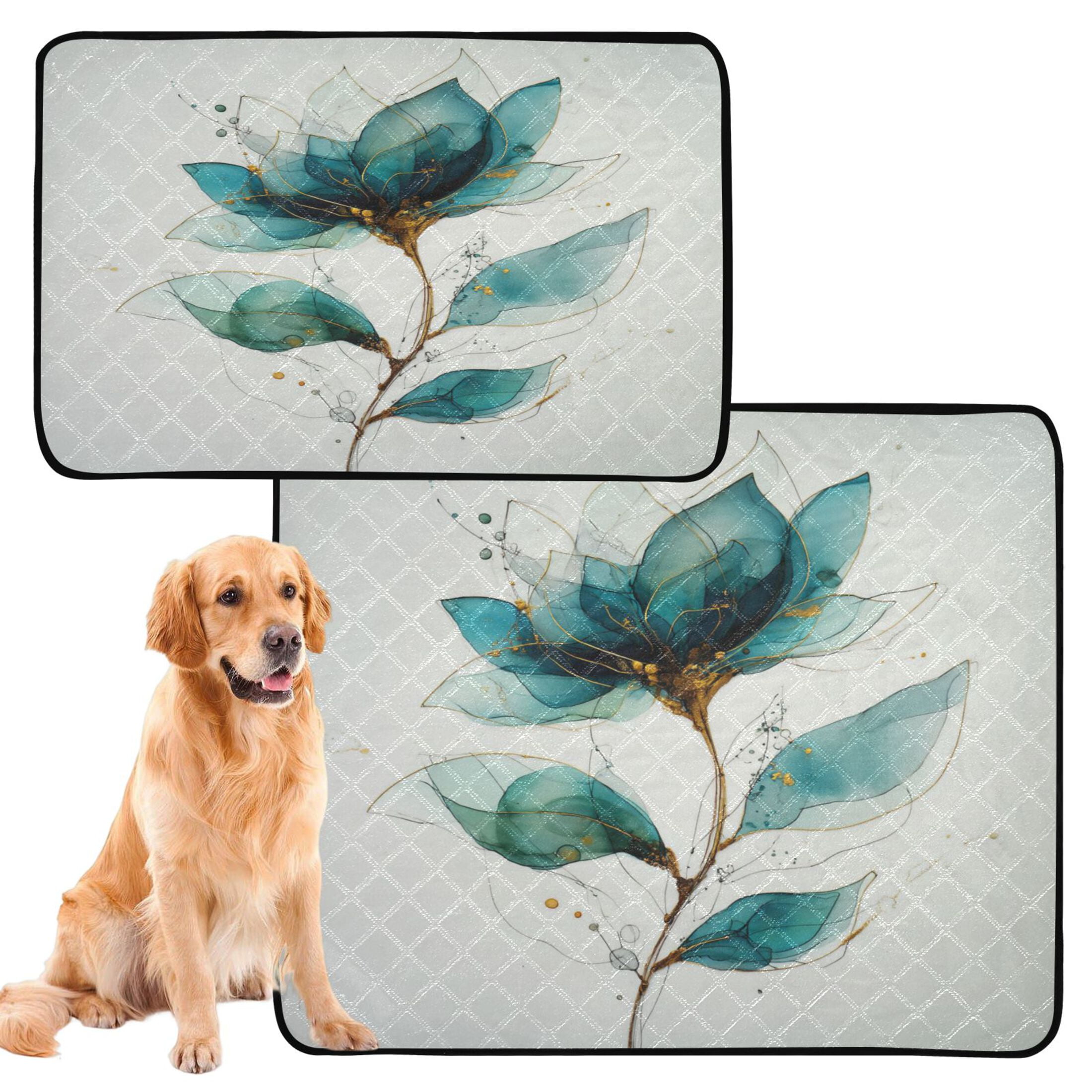 Qxltty Fantasy Flower Cat litter Pads Pet Set of 2 Diaper Mats Center Anti-leakage Layer Absorbent Soft and Comfortable