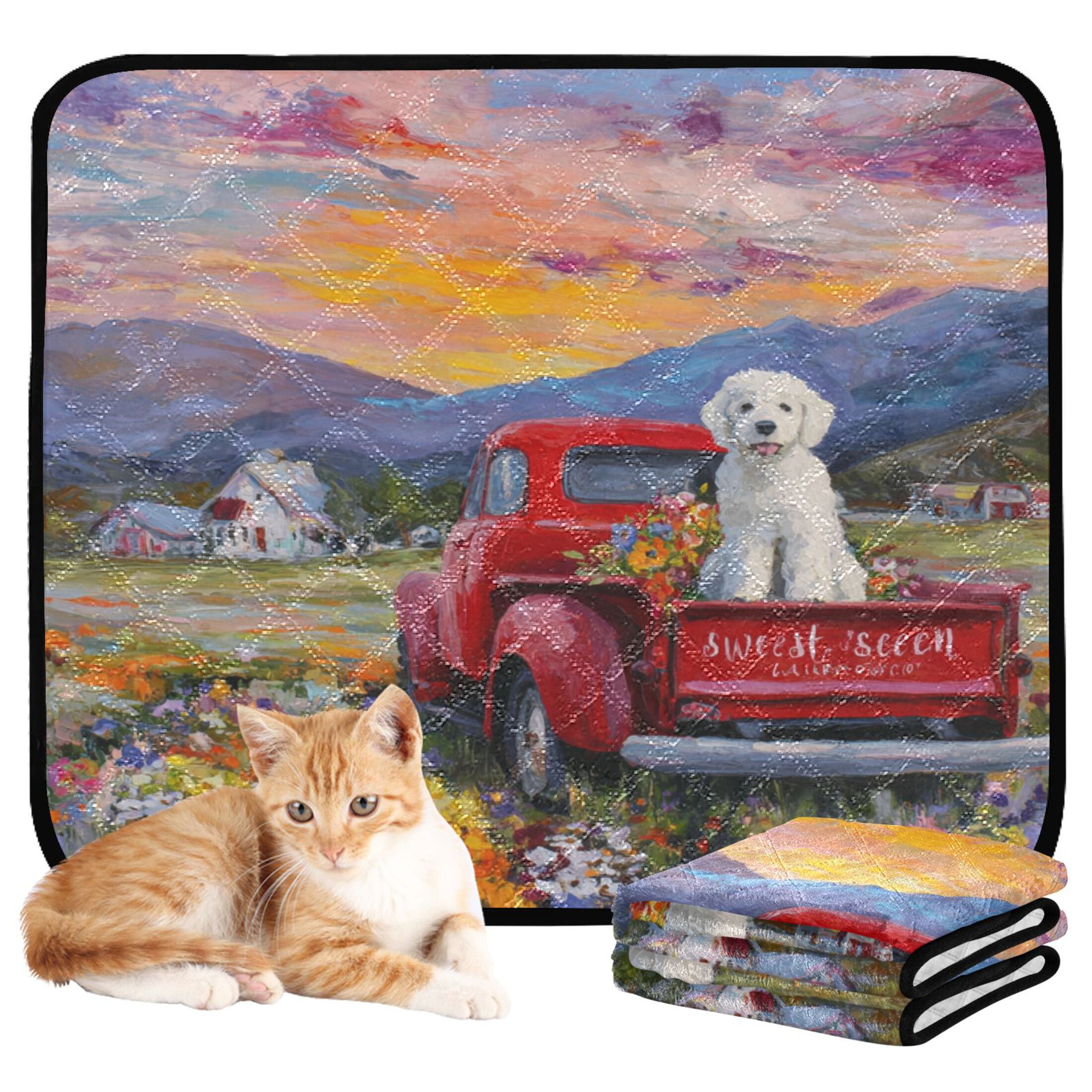 Qxltty Farm Dog Cat litter Pads Pet Set of 3 Diaper Mats Center Anti-leakage Layer Absorbent Soft and Comfortable