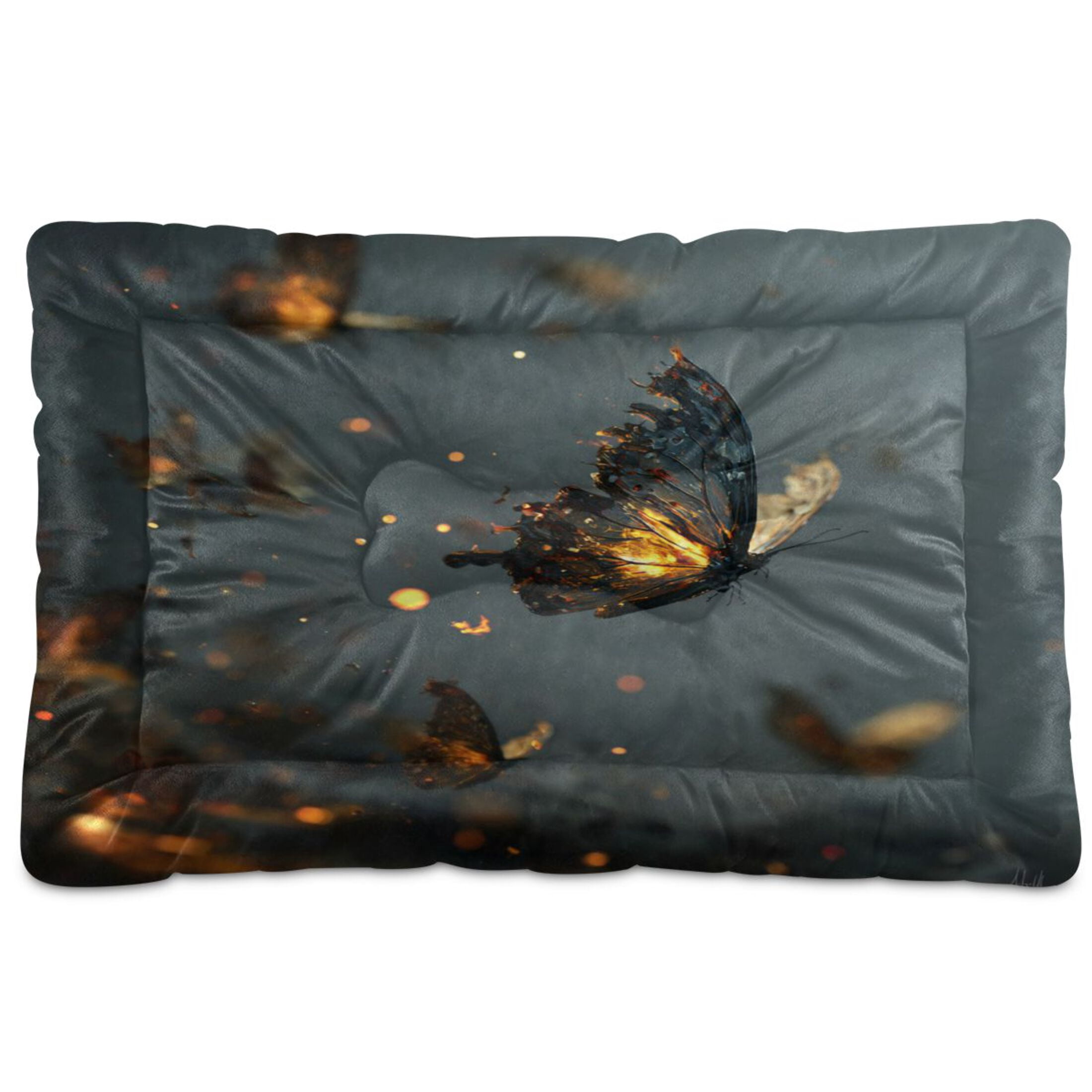 Qxltty Fire Butterfly Ped Pad Wear-resistant and Hard to Bite Through Sleeping Pad for Small Medium Large Dogs Winter Pet Bed 36×24in