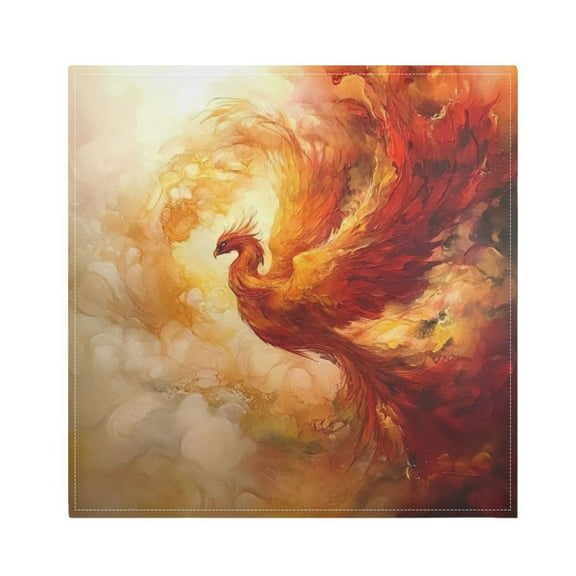 Qxltty Fire Phoenix Pattern Napkins 20×20in Perfect for Parties Dinners Weddings Cocktail Housewarming Cloth Napkins Set of 6