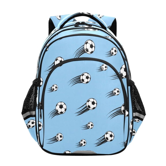 Qxltty Flying Soccer Balls Backpack Lightweight Multi Pocket Daypack Reflective Bookbag with Adjustable Straps