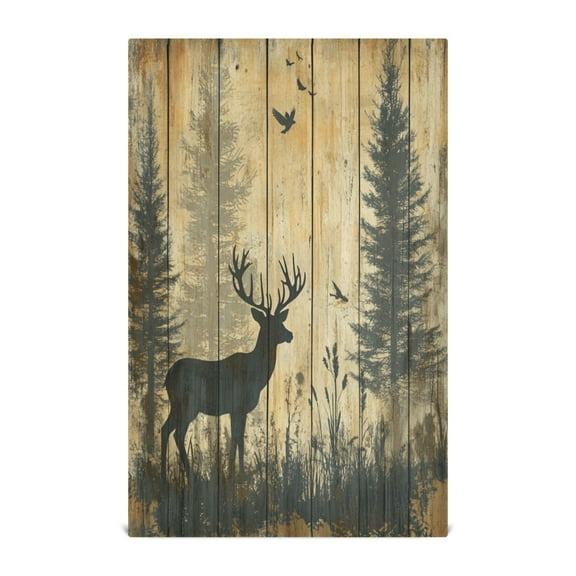 Qxltty Forest Deer Shadow Kitchen Towels 28 x 18 Inch Soft Cotton Linen Feel Dish Towels with Hanging Loop for Drying, Cleaning & Decor