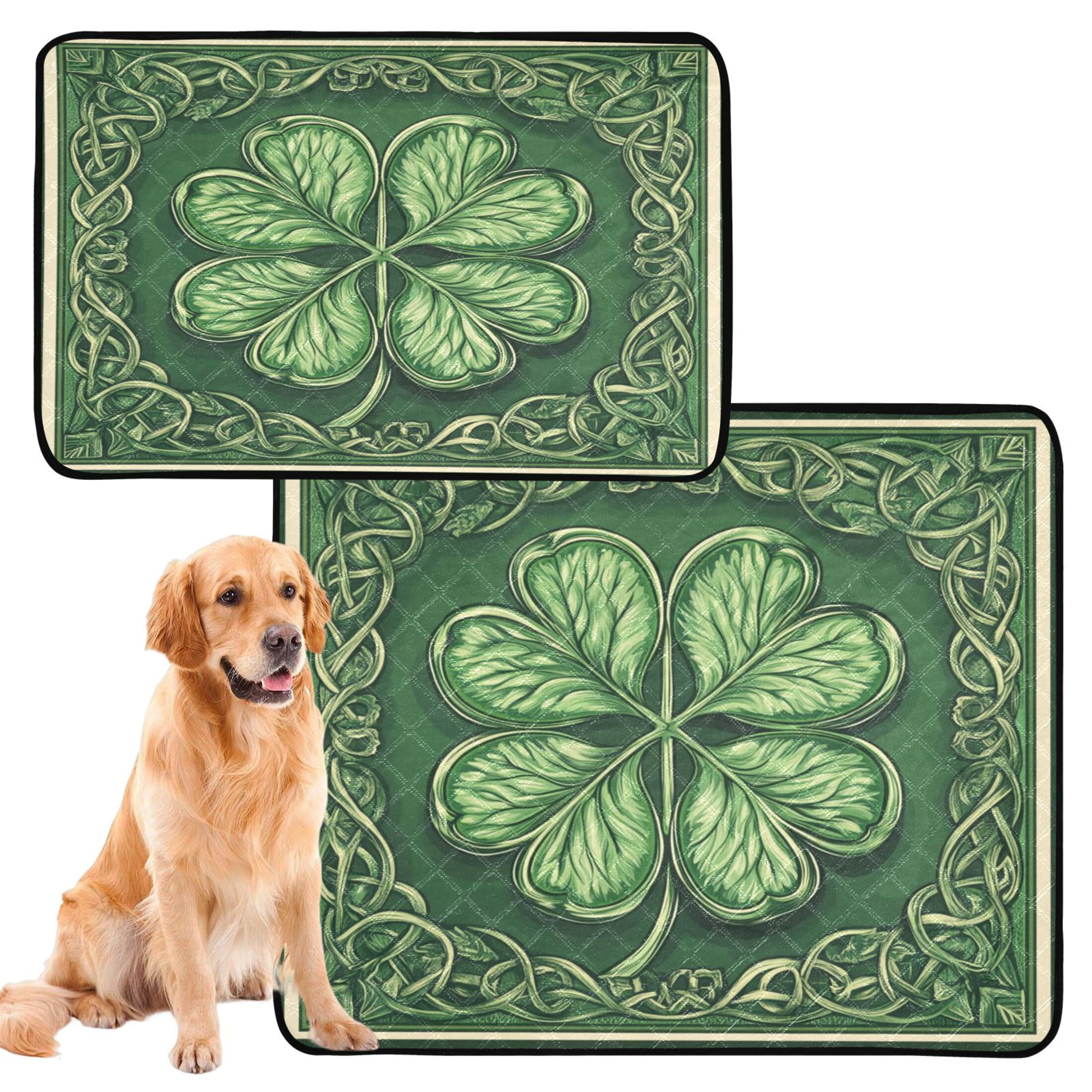 Qxltty Four Leaves Clover Cat litter Pads Pet Set of 2 Diaper Mats Center Anti-leakage Layer Absorbent Soft and Comfortable