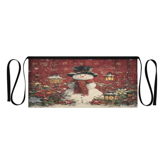 Qxltty Friendly Snowman Kitchen Cooking Apron for Women Men with Pockets Waiter Short Aprons