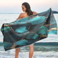 thumbnail image 1 of Qxltty Gild Dark Green Marble Beach Towel Sand Free Bath Towel Absorbent Quick Dry Soft Lightweight Blanket for Travel Gym Camping 71x31in, 1 of 9