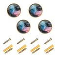 thumbnail image 1 of Qxltty Gilt Pink Marble Cabinet Knobs Kitchen Drawer Knobs Round Door Pulls Dressing Table Wardrobe Closet Knob Handles Decorative Set of 4, 1 of 9
