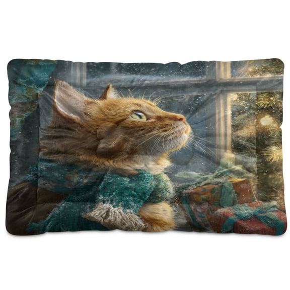 Qxltty Ginger Cat Ped Pad Wear-resistant and Hard to Bite Through Sleeping Pad for Small Medium Large Dogs Winter Pet Bed 24×18in