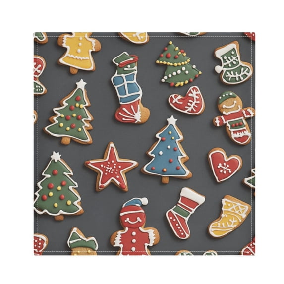 Qxltty Gingerbread Man and Candy Napkins 20×20in Perfect for Parties Dinners Weddings Cocktail Housewarming Cloth Napkins Set of 1