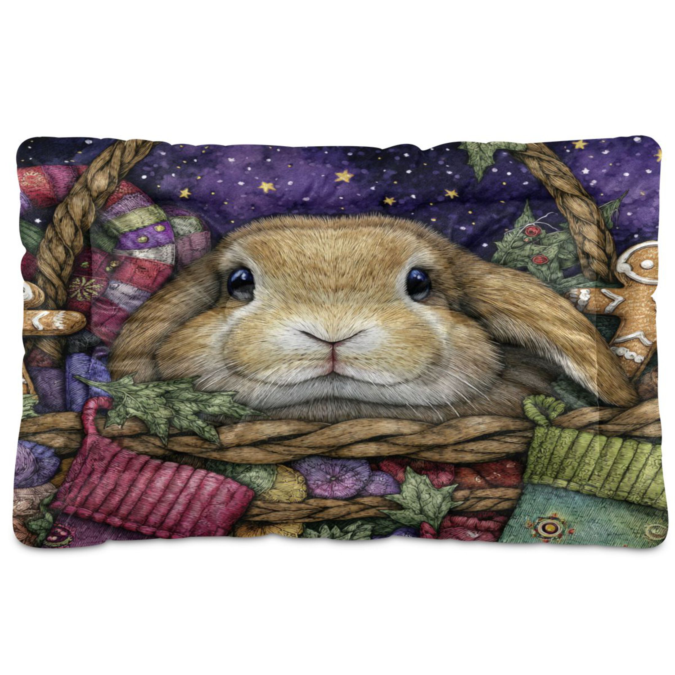 Qxltty Gingerbread Rabbit Ped Pad Wear-resistant and Hard to Bite Through Sleeping Pad for Small Medium Large Dogs Winter Pet Bed 36×24in