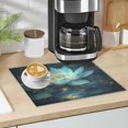 thumbnail image 1 of Qxltty Glowing Lotus Flower Leather Drying Mat for Kitchen Countertops Coffee Mats Hide Stain Quickly Absorbs Water Tableware Decor, 1 of 6