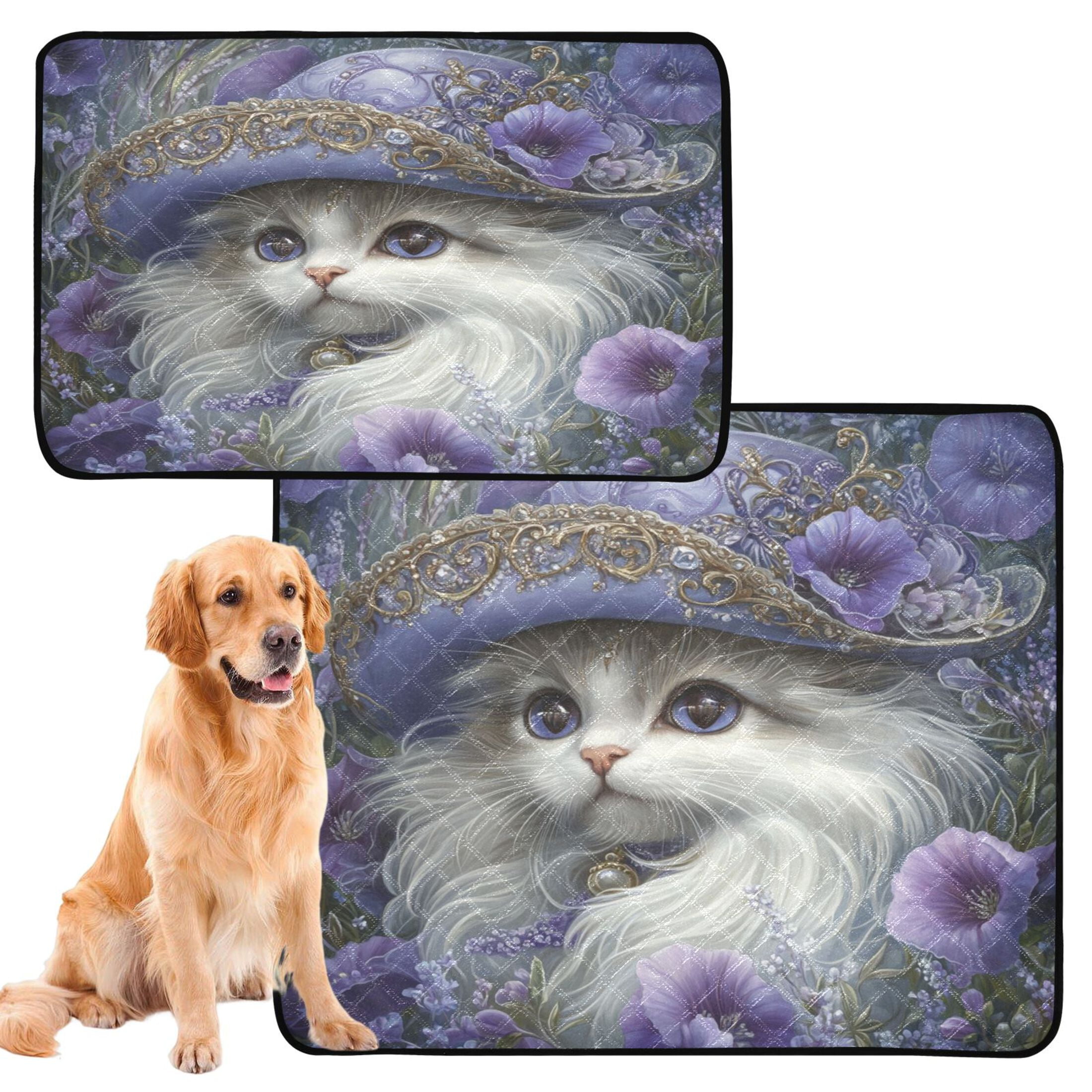 Qxltty Gorgeous Persian Cat Cat litter Pads Pet Set of 2 Diaper Mats Center Anti-leakage Layer Absorbent Soft and Comfortable