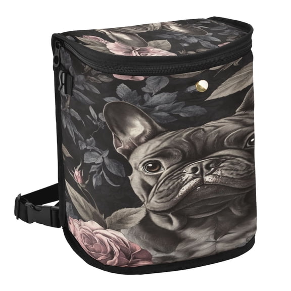 Qxltty Gotland Ros Bulldog Pattern Car Trash Can with Lid Vehicle Backseat Hanging Leak Proof Storage Bin