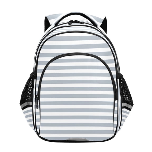 Qxltty Gray Stripes Backpack Lightweight Multi Pocket Daypack Reflective Bookbag with Adjustable Straps