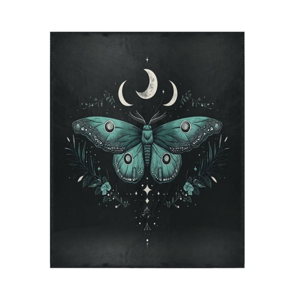 Qxltty Green Moth Soft Cozy Fluffy Blankets for Couch Sofa Chair Bed Camping Picnic Travel Lightweight Bed 5060inch