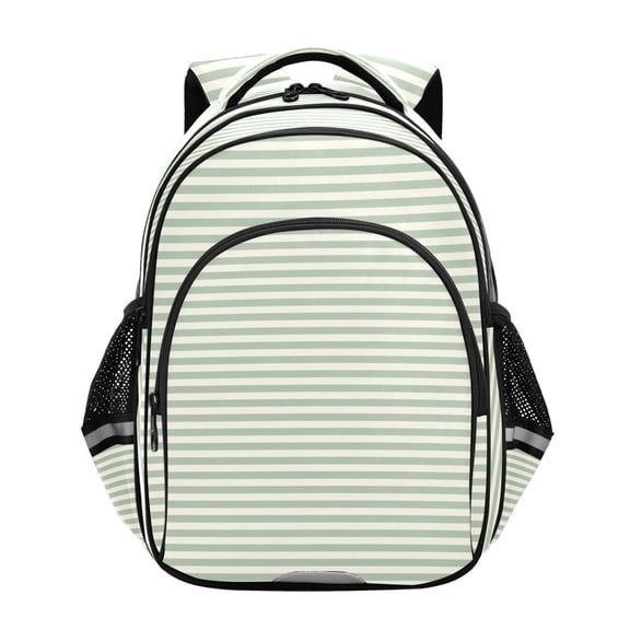 Qxltty Green Stripes Backpack Lightweight Multi Pocket Daypack Reflective Bookbag with Adjustable Straps